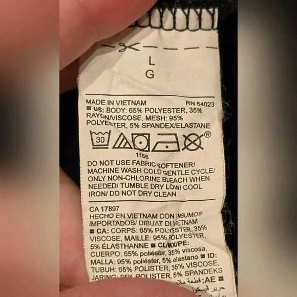 Old Navy, Size L, Black Relaxed Mesh-Back Side-Tie Tee - Picture 12 of 13